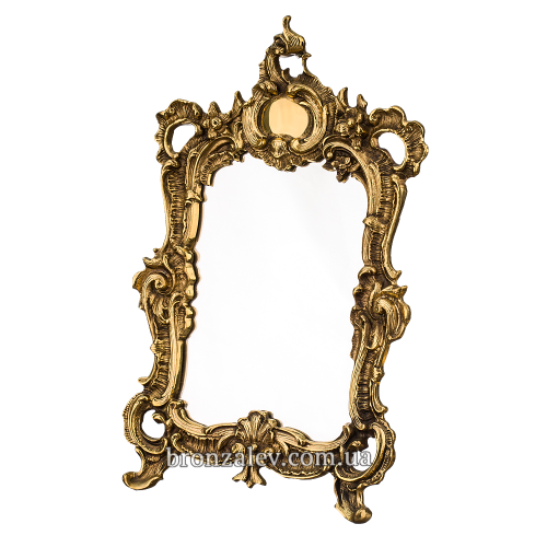 Квадратное винтажное зеркало в бронзовой раме - "Рококо"