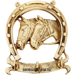 Настенная ключница из бронзы «Подкова с лошадьми»