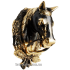 Большая бронзовая стучалка на входные двери или ворота в виде головы лошади.