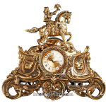 Часы из бронзы на камин «Королевская охота»