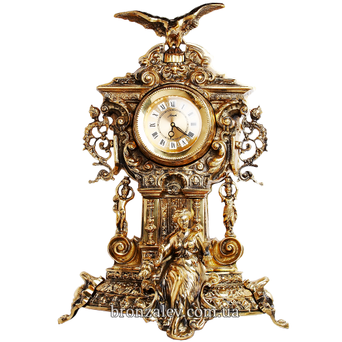 Часы из бронзы каминные с орлом  — «Ампир»