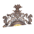 Настенные часы из бронзы «Кариатиды» в цвете под антиквариат
