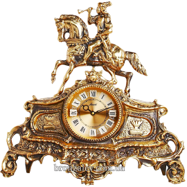 Часы из бронзы (каминные) «Охотник»