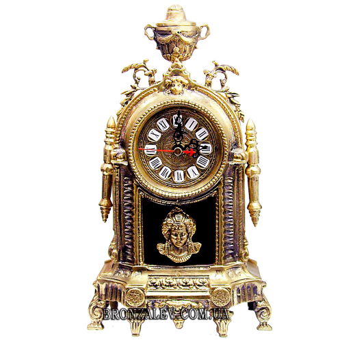 Оригинальные бронзовые часы с подсвечником — «Раджа»