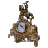Бронзовые каминные часы «Охотник» с 2 бронзовыми подсвечниками для 2 свечей