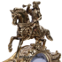 Бронзовые каминные часы «Охотник» с 2 бронзовыми подсвечниками для 2 свечей
