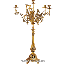 Напольный бронзовый канделябр на 6 свечей «Дворцовый»